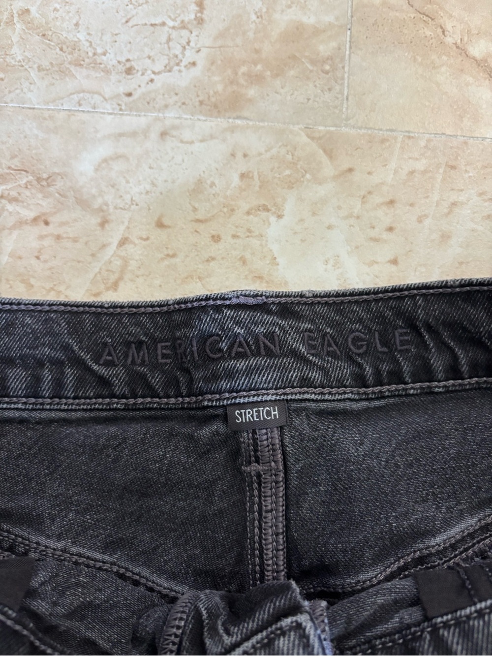 American Eagle AE ex-boyfriend jeans shorts black summer beach festival - Picture 3 of 5